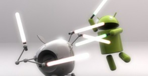 iPhone vs Adroid with Light Sabres iPhone vs Adroid with Light Sabres
